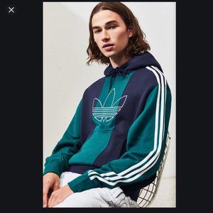 Adidas Blue & Green Off Court Trefoil Hoodie